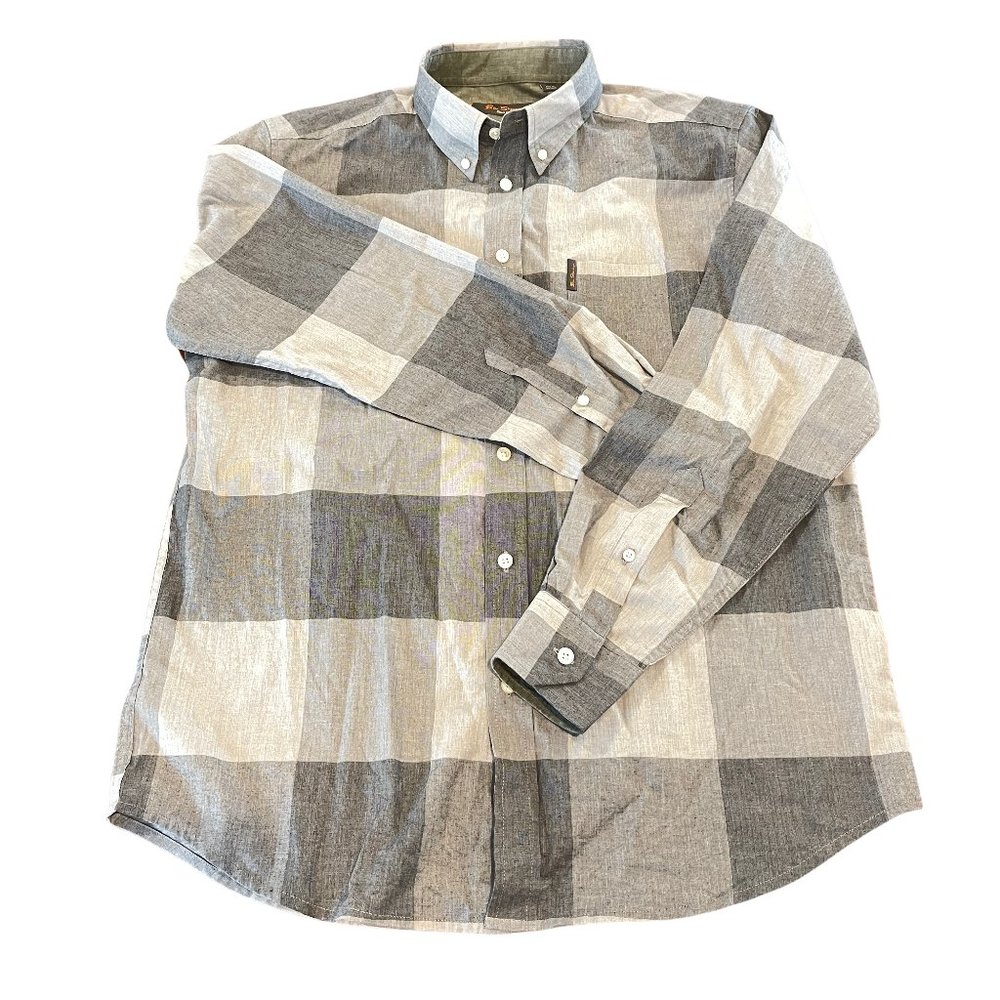 Ben Sherman Long Sleeve Gray Plaid Button Down - Medium